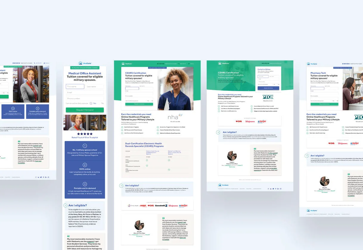 MedCerts — LANDING and LEAD-CAPTURE PAGES