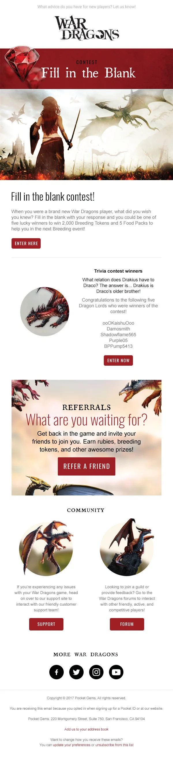 Pocket Gems — EMAIL FULL TEMPLATE