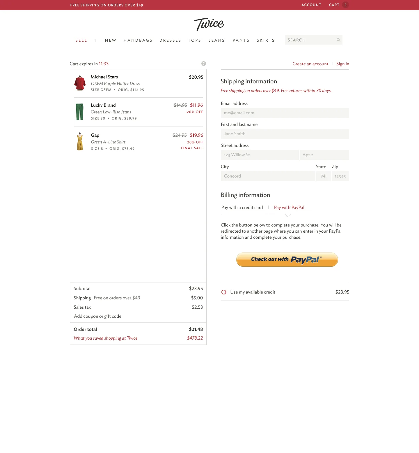Twice — winning condensed visor checkout